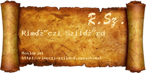 Rimóczi Szilárd névjegykártya